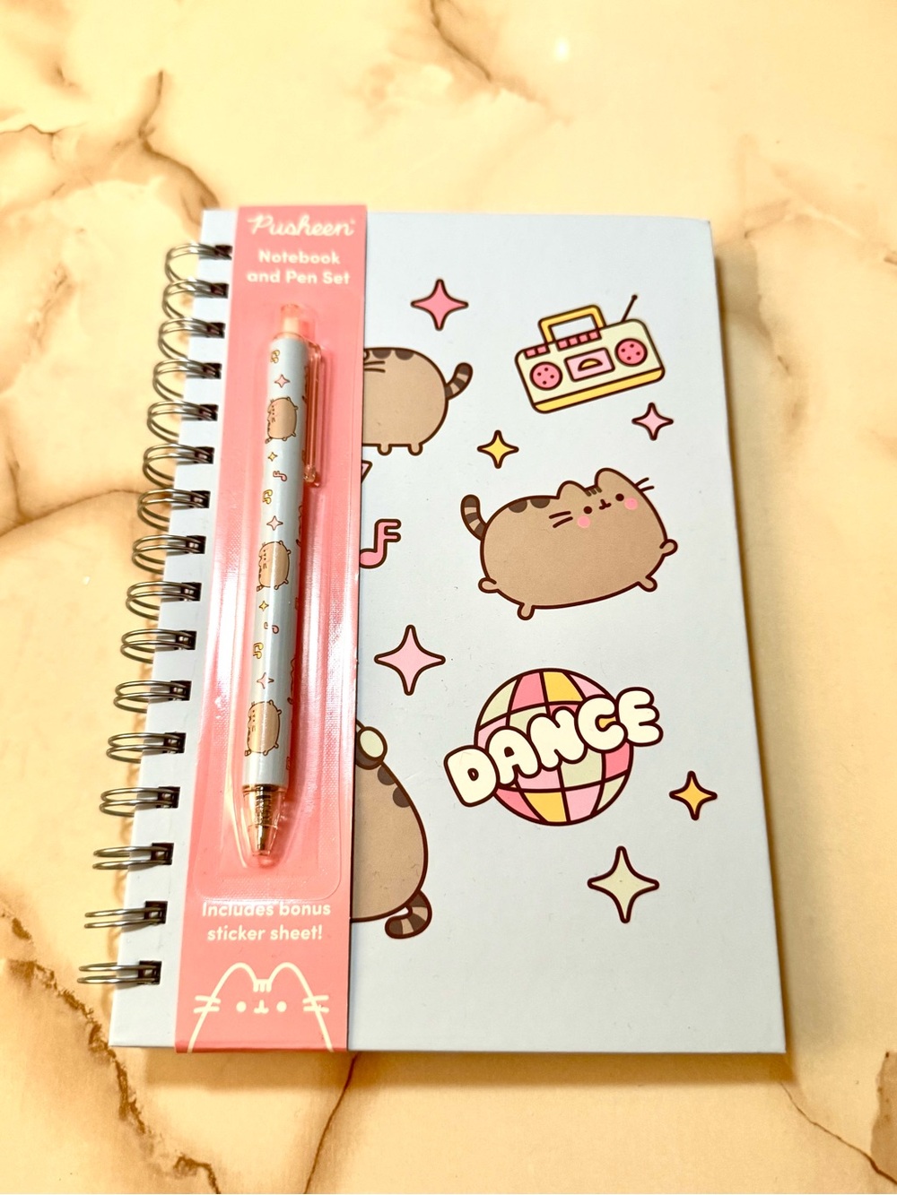 PUSHEEN  Spiral Notebook with Pusheen Pen Stickers NEW